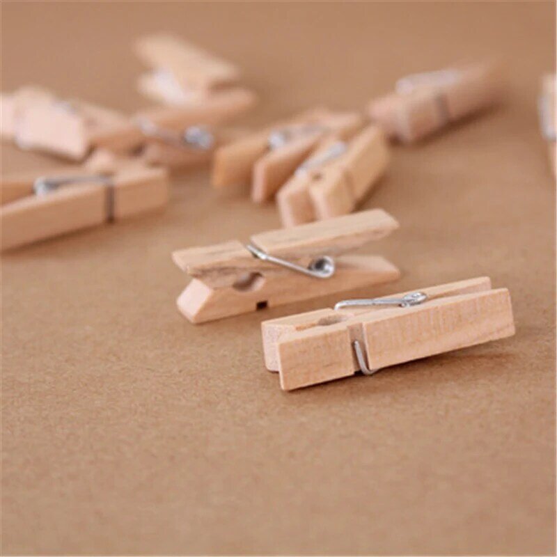 D07-26 a large number of spot color photo wall wooden logs color wooden clip clip DIY 3.5CM Stationery for office supplies stati