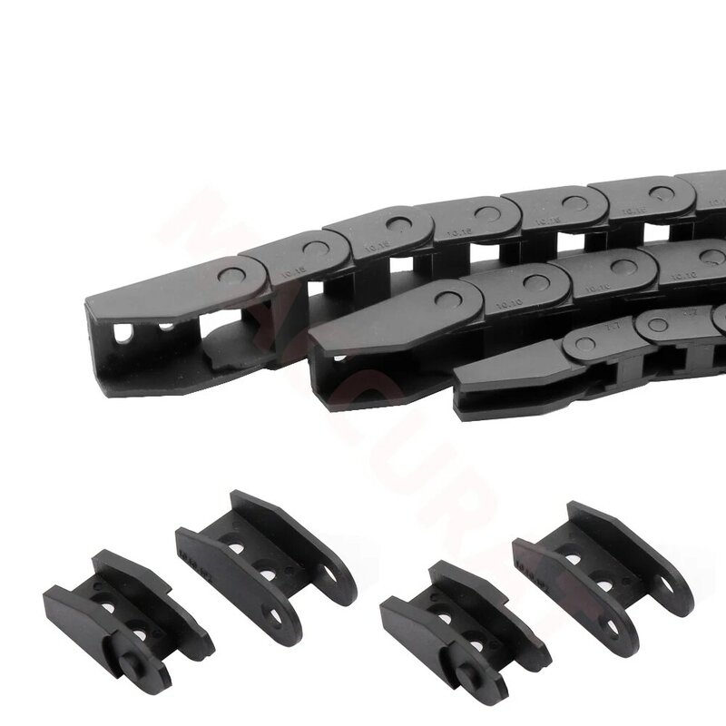 Portador de alambre de cadena de arrastre de Cable de nailon negro para impresora 3D, piezas de impresora 3D, máquina CNC, 10x10mm, 7x7mm, 1m