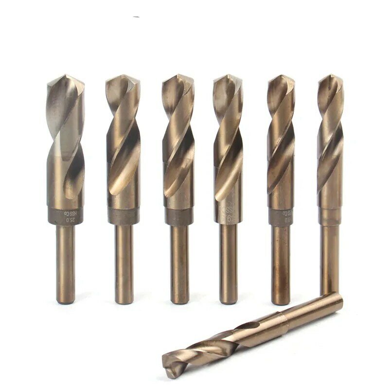HEDA-brocas helicoidales con vástago redondo de 13-25mm y 12,7mm, brocas helicoidales reducidas de 1/2 pulgadas, sierra de agujero Hss de cobalto, madera, hierro, acero inoxidable y aluminio