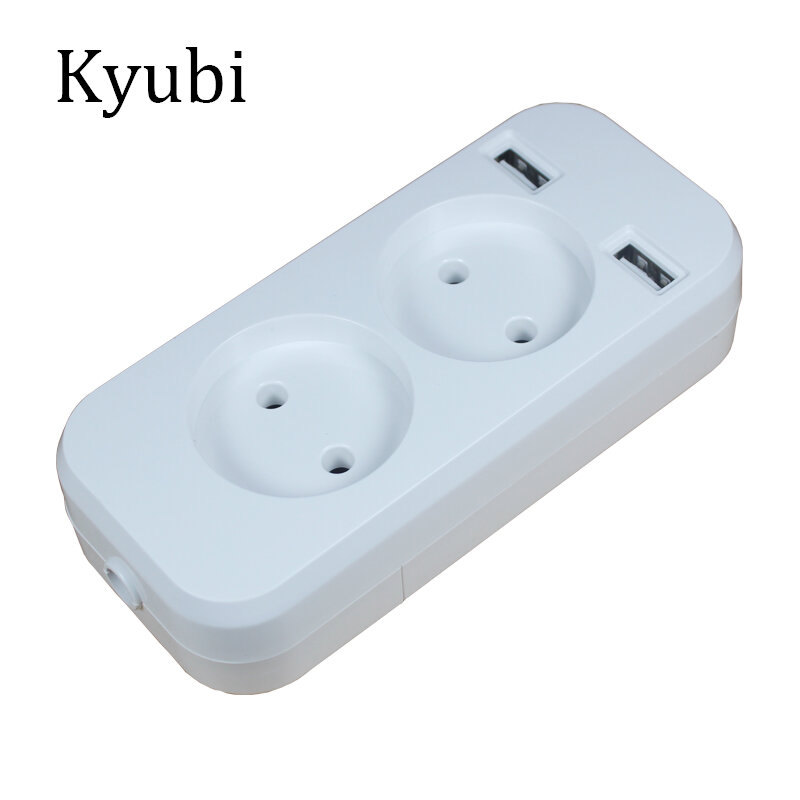 New USB extension Socket for phone charge Free shipping Double USB Port 5V 2A usb wall outlet usb murale steckdose KF-01