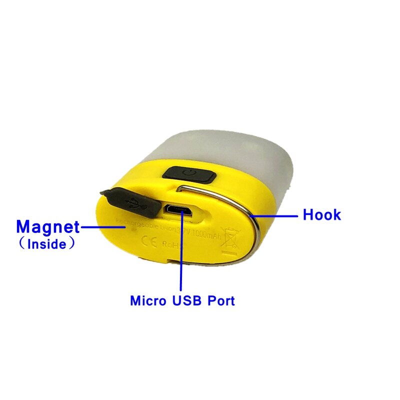 Mingray nuovo Design USB ricaricabile a LED IP65 batteria al litio luminosa lanterna portatile Mini tenda lampada per esterno