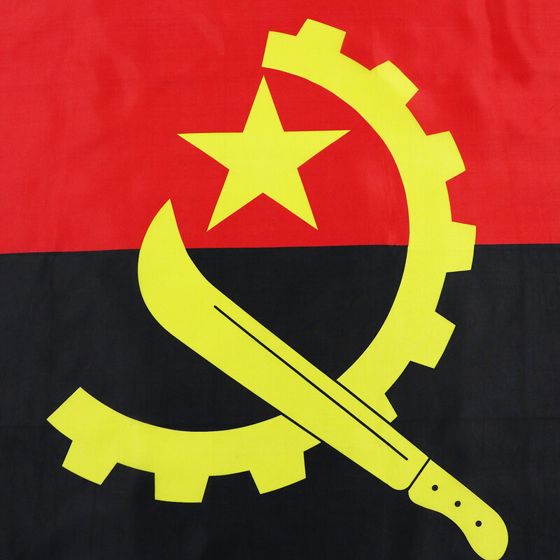 Bendera Nasional Angola 90X150Cm Menggantung Poliester UV Memudar Tahan Spanduk Bendera Nasional Angola untuk Dekorasi