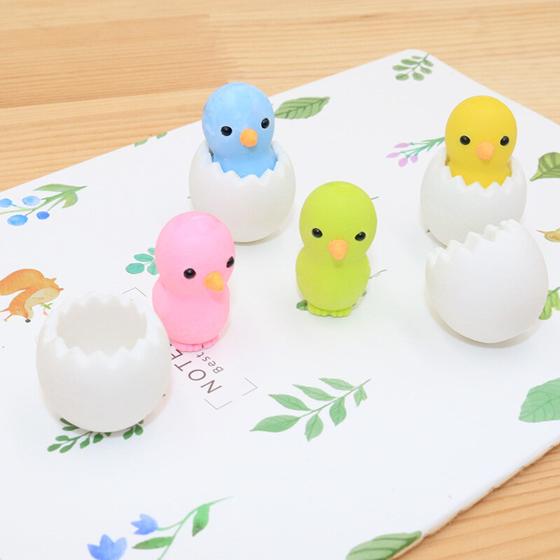 1pc kreatywny śliczne Eggshell kurczaki gumka ochrona środowiska gumowe szkolne materiały papiernicze gumka hurtownia
