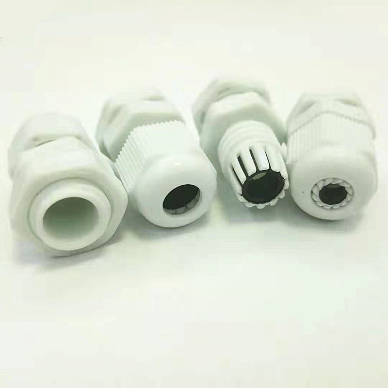 10PCS PG7 Waterproof Nylon Plastic Cable Gland Connector for 3-6.5mm Cable