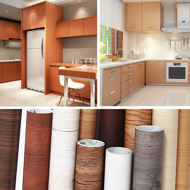 Papel tapiz autoadhesivo impermeable de PVC, pegatinas de pared de grano de madera, decoración del hogar, renovación de muebles
