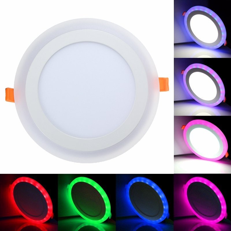 Panel de luz LED con Control remoto, 3 modelos, RGB, doble color, 6w/9w/16w/24W, AC85-265V, empotrado en el techo