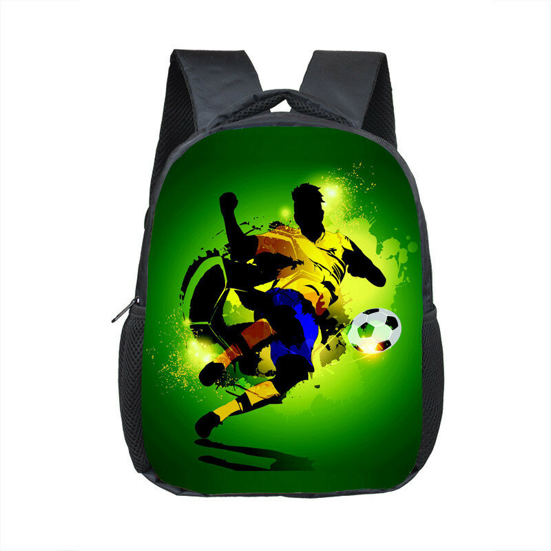 12 Inch Cool Soccerly / Footbally Print Backpack for 2-4 Years Old Kids Children School Bags Small Toddler Bag Kindergarten Bags