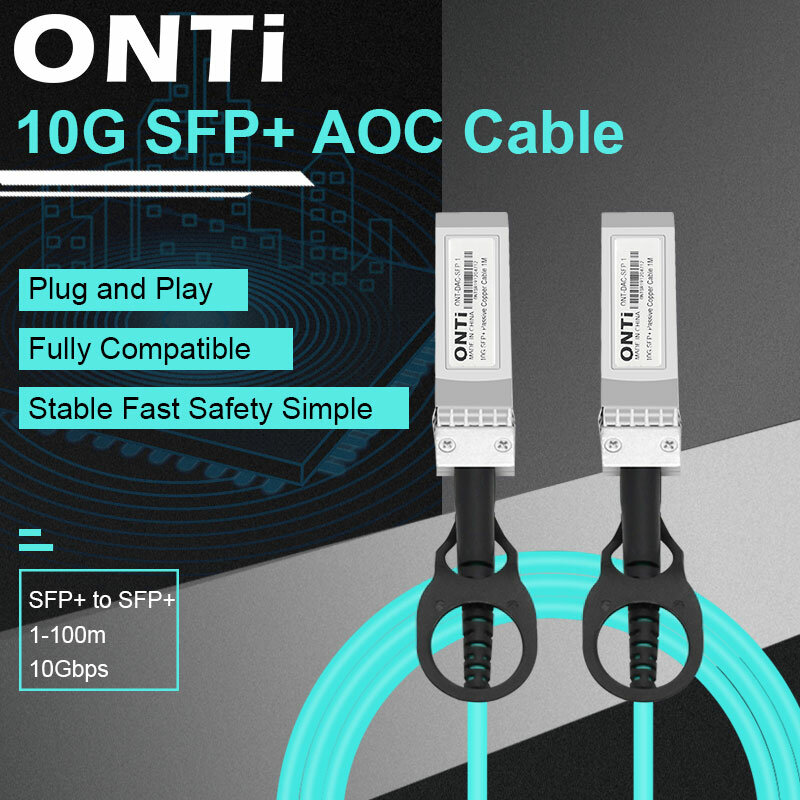 ONTi 10G SFP + AOC 케이블-10GBASE 활동적인 광학적인 SFP 케이블, 시스코, Huawei,MikroTik,HP, 인텔, Dell… etc. 를 위한 1-100M, 스위치