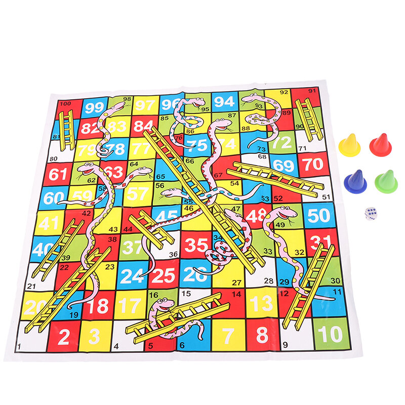 Snake Ladder Educational Kids Children Toys Interesting Board Game Set Portable Flying Chess Board Family Party Game Gifts