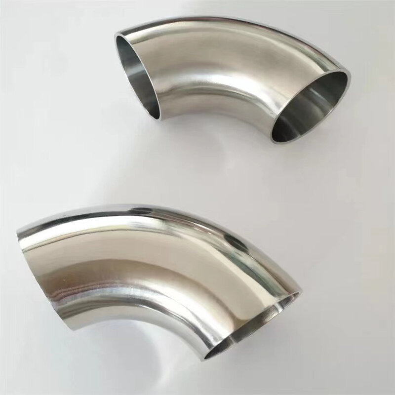 51mm 57mm 63mm 76mm OD Sanitary Butt Weld 90 Degree Elbow Bend Pipe 304 stainless steel car exhaust pipe muffler welded pipe