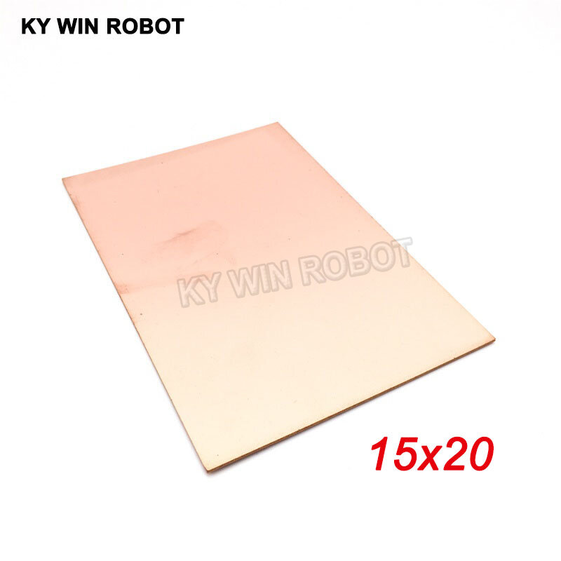 Placa revestida de cobre de un solo lado, Kit de placa de circuito laminado, FR4, 15x20cm, 1 unidad, 15x20cm
