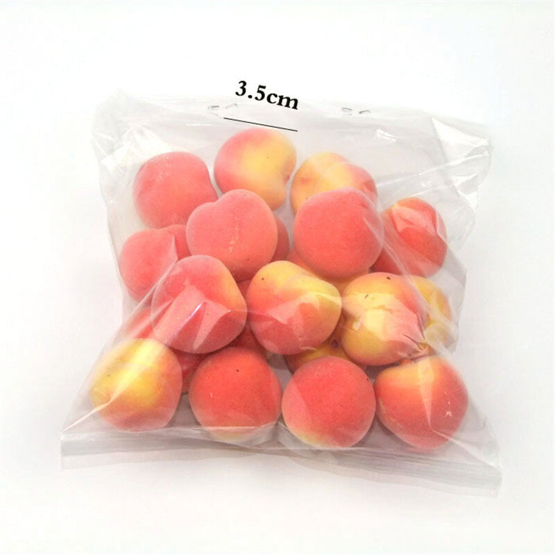 20 ピース/セットプラスチック人工シミュレーションミニ偽のフルーツ装飾のリンゴオレンジレモンイチゴ小道具ホームパーティーの装飾