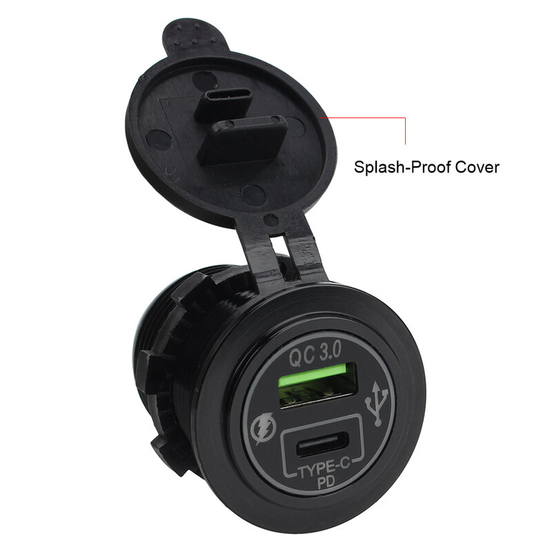 Autolader Socket Usb Auto Lading 5A Pd Type-C 40W Quick Charge QC3.0 5V Aluminium Mobiele telefoon Oplader Adapter In Auto