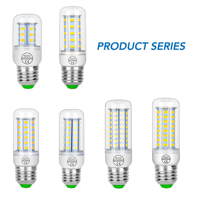 Lâmpada LED de poupança de energia, lâmpadas de milho, luzes halógenas G9, G9, GU10, candelabro para casa, B22, E27, 220V