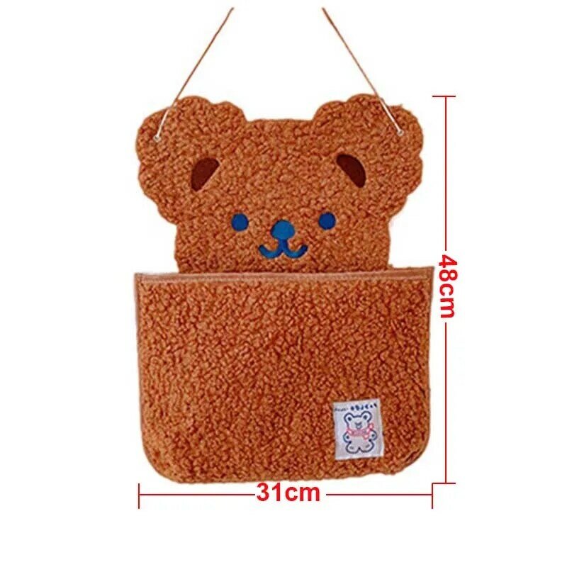 Cartoon Bear Baby Diaper Bag Soft Cotton Baby Toys Wall Hanging Storage Bag Baby Nappy Bag Diaper Organizer Pouch Pockets