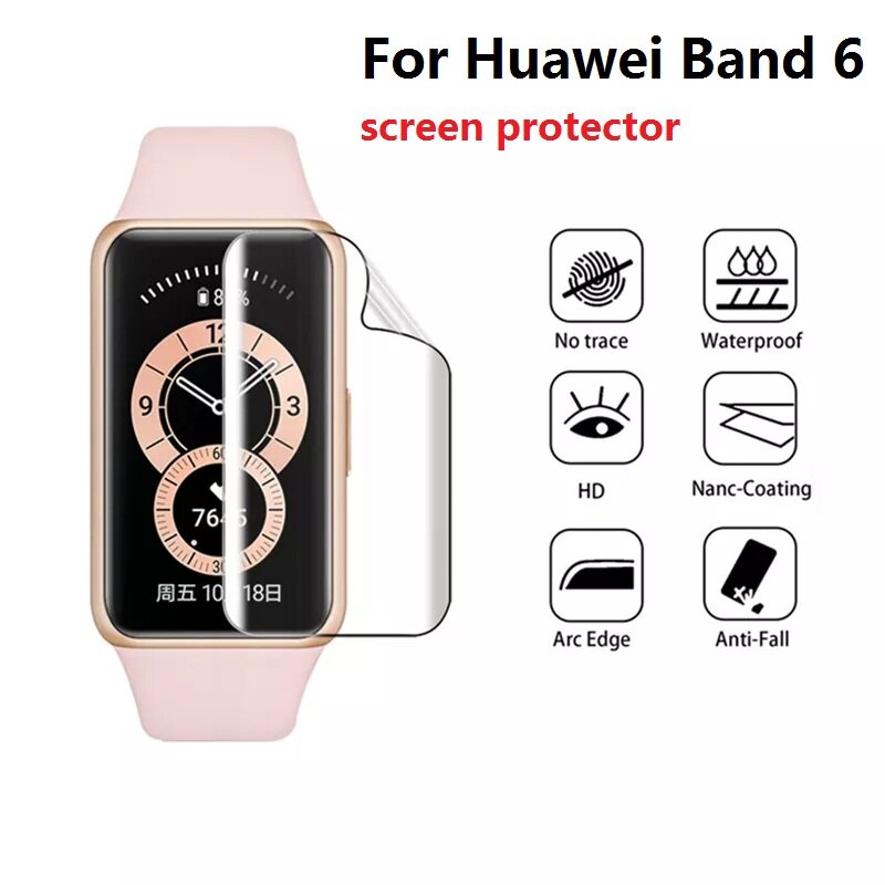 Soft TPU ป้องกันฟิล์มสำหรับ Huawei Band 6สมาร์ทหน้าจอป้องกันหน้าจอสำหรับ Huawei Band 6 Pro NFC ป้องกันฝาครอบภาพยนตร์
