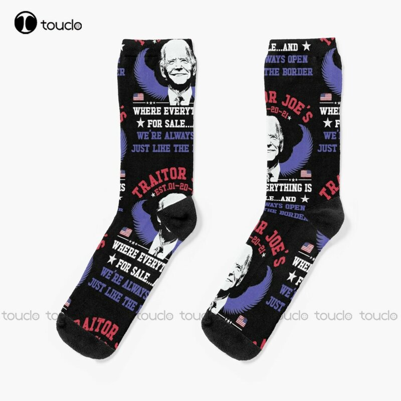 Fjb Biden Lied Anti Democrat Anti Biden Socks Mens Soccer Socks Personalized Custom Unisex Adult Teen Youth Socks Fashion New