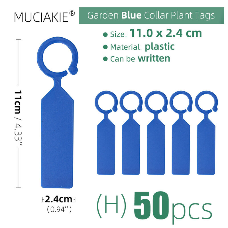 50個高品質のプラスチック植物タグ保育園のリングラベルポットマーカーステークハンギングタグ温室盆栽の襟タグ
