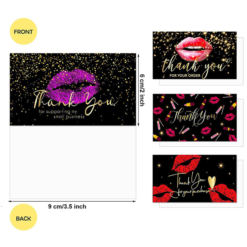 10-50 pièces cartes de remerciement Kiss décoration de cadeau de vœux de vacances carte de remerciement pour les magasins de détail ou en ligne décoration d'emballage