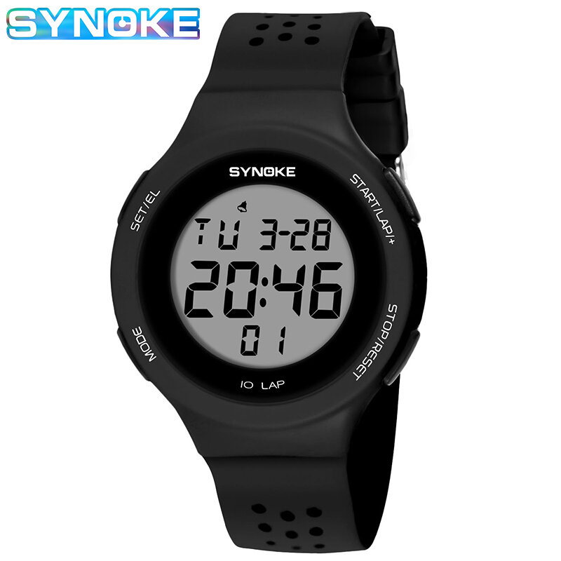SYNOKE-reloj Digital fino para Hombre y mujer, pulsera deportiva, resistente al agua hasta 50M, electrónico, Unisex