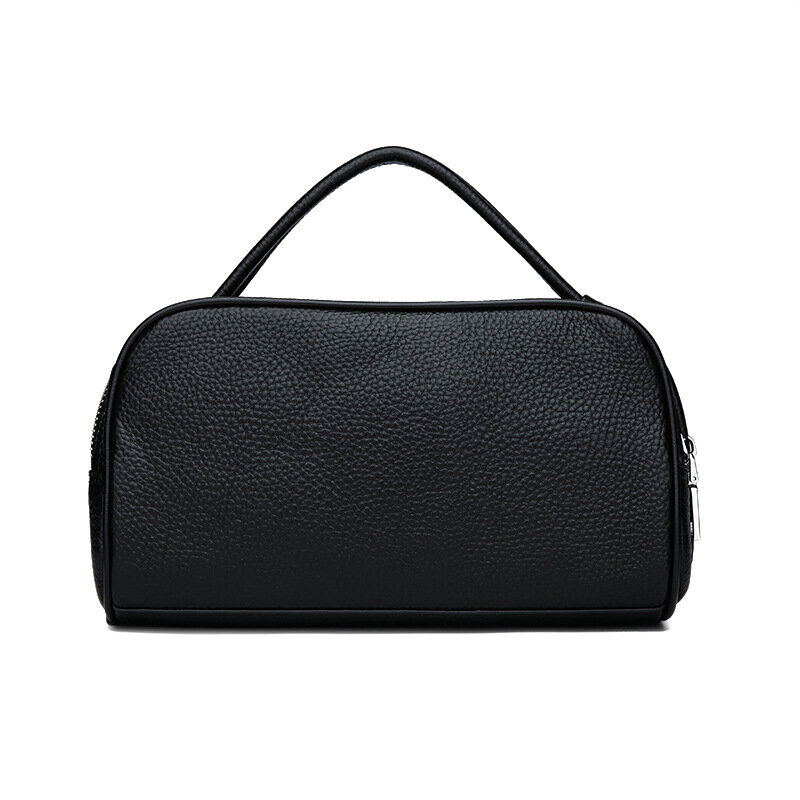 Top Layer Cowhide Men's Handbag Fashion Day Clutch Male Business Travel Bag Wash Bag Big Capacity  Bag for Man