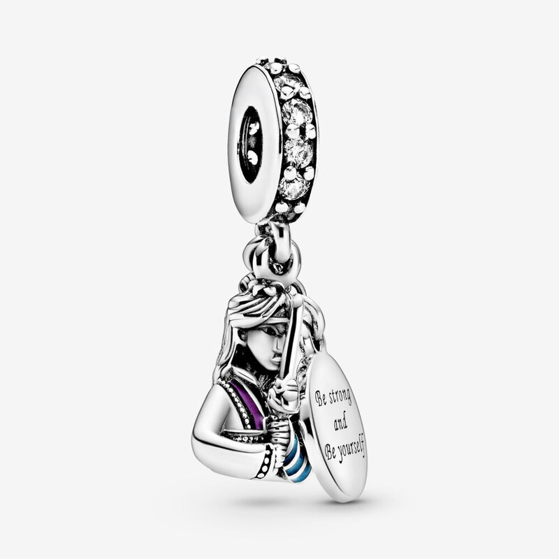 2021 Kedatangan Baru S925 Perak Murni Manik Biru Mulan Menjuntai Jimat Cocok Asli Pandora Gelang Wanita DIY Perhiasan