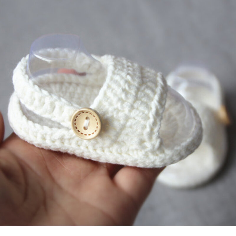 QYFLYXUE cor sólida feita à mão pouco sapatos brancos, criativos Handmade Baby Garden Shoes