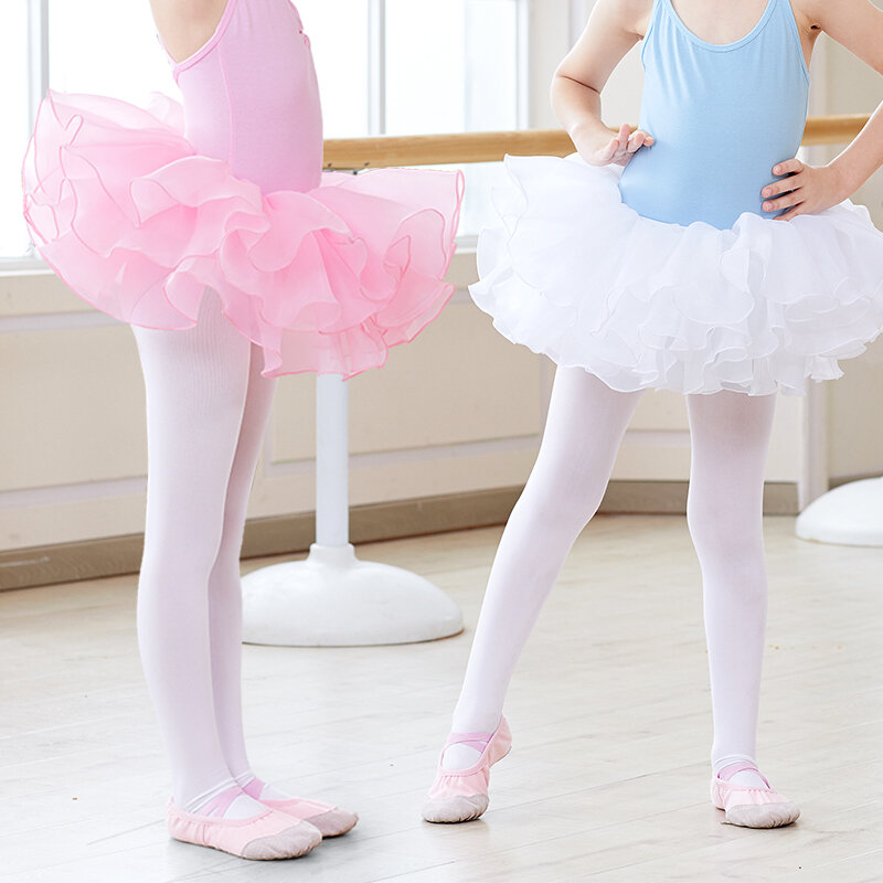 Falda de Ballet para niñas, tutú de Ballet para niños, tutú de princesa de bailarina hinchada, ropa de escenario, vestido de tutú de Organza