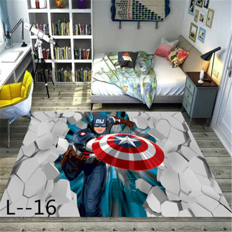 Captain Americaพรมพรมล้างห้องนั่งเล่นห้องนอนข้างเตียง 3Dพิมพ์พรมพรมFoyerประตูplaymat