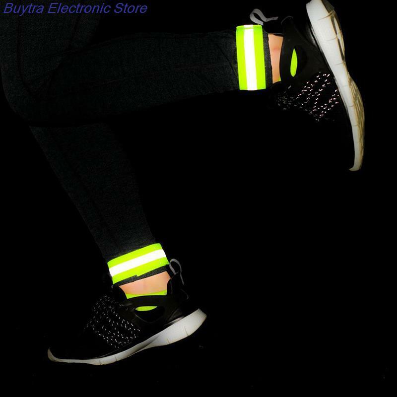 Bandas reflectantes elásticas para el brazo, muñequera para el tobillo, correas de seguridad, cinta reflectora para correr de noche, caminar y ciclismo