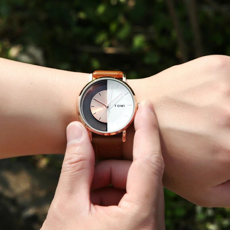 Einzigartige Uhr transparentes Zifferblatt Unisex Uhren für Männer Frauen Paar Mode einfache Leder Mann Armbanduhr männlich weiblich Quarz Reloj