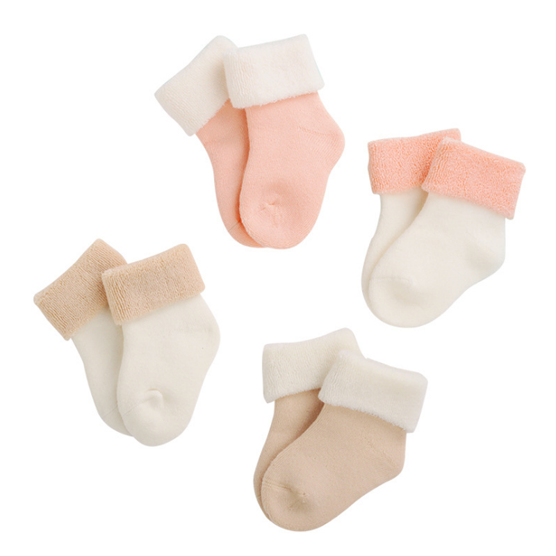 Calcetines gruesos para bebé recién nacido, medias cálidas para pies, otoño e invierno, 2 pares por lote, 2020