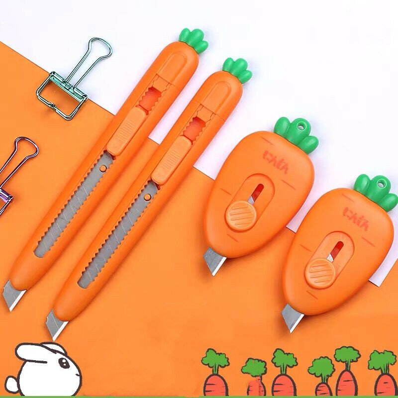 Sharkbang – Petits couteaux décorés motif carotte style Kawaii, mini cutter pour enveloppe, déballage express, coupe papier, papeterie scolaire,