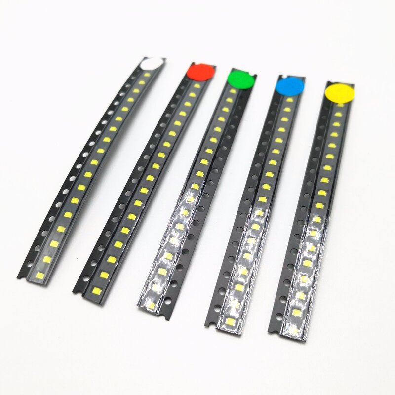 Juego de diodos emisores de luz led, juego de diodos de luz de color rojo, amarillo, verde, blanco, azul y naranja, 100, 0402, 0603, 0805 smd, 1206 Uds.