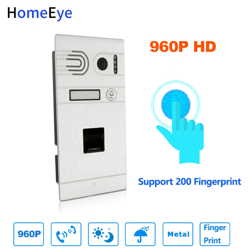 Tuya App Remote Unlock WiFi IP Video Door Phone 960P HD Home Access Control Fingerprint Motion Detection Outdoor Unit Only