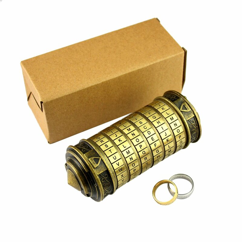 Leonardo Da Vinci Code Speelgoed Metalen Cryptex Sloten Huwelijksgeschenken Valentijnsdag Geschenkbrief Wachtwoord Ontsnappingskamer Rekwisieten