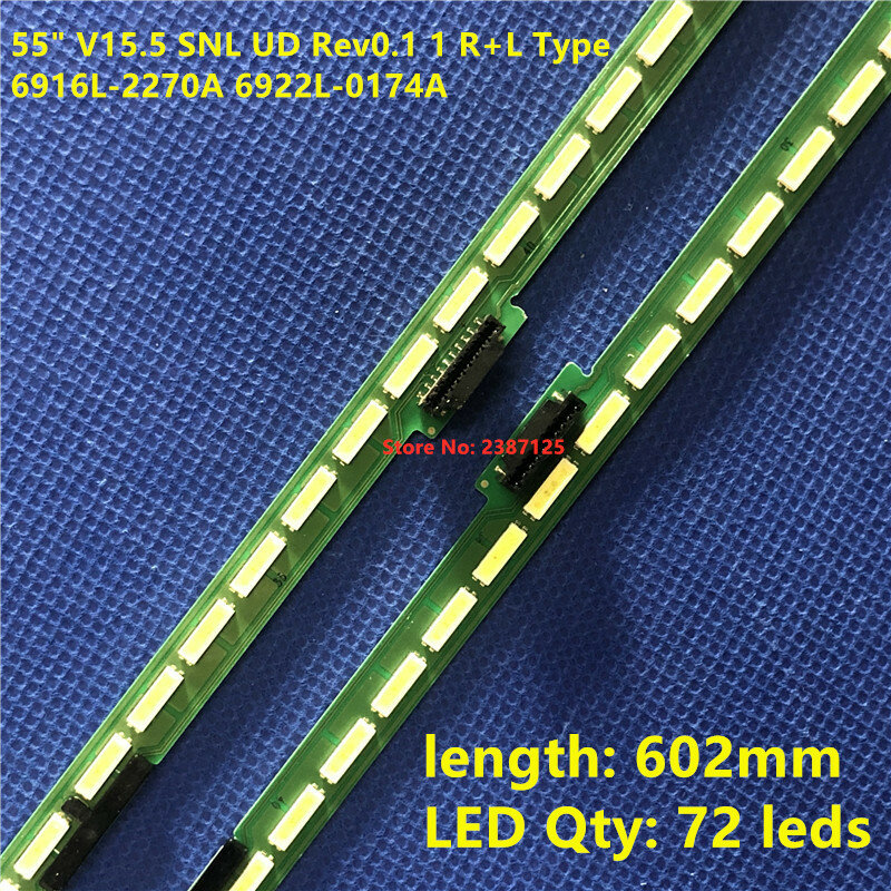 LED-Streifen 72 leds für 55 "v2.3snl ud rev 2. 5 1 l/r Typ 6916l-2270a 6922l-0174a 55 g7200 55 q2r 55 uh7500 55 puf6250/t3 lc550ege