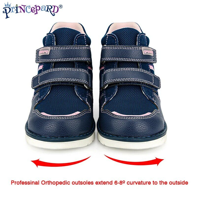 Princepard Dziecięce trampki ortopedyczne Dziecięce buty codzienne dla dziewczynki Chłopiec Nowe jesienne obuwie z wysokim tyłem i podpórką na kostkę