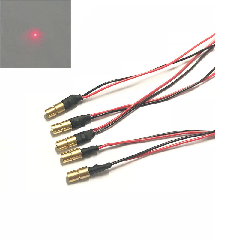 Module Laser réglable, Mini Module Laser, 5mW 650nm 4 × 13.6mm DC 3.0-5.0V, en laiton, à lumière rouge