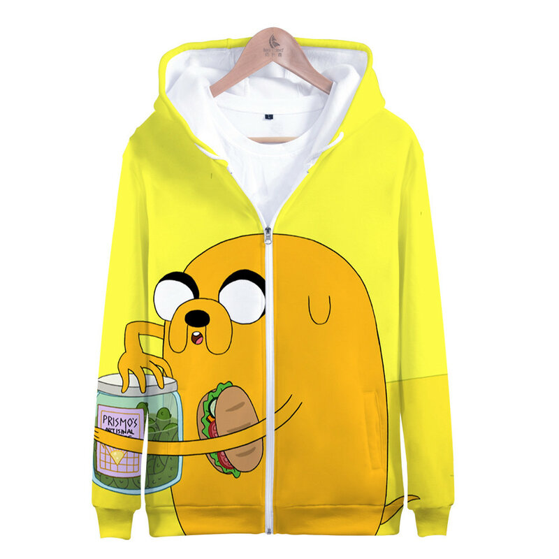 3 To 14 Years Kids Hoodies Finn And Jake The Dog Face 3d Print Boys Girls Sweatshirt Harajuku Anime Jackets Children Coats