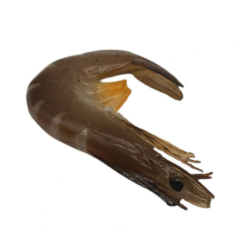 Llavero creativo con forma de camarón simulado, modelo de comida falsa, camarón de PVC de alta imitación, modelo de langosta de simulación