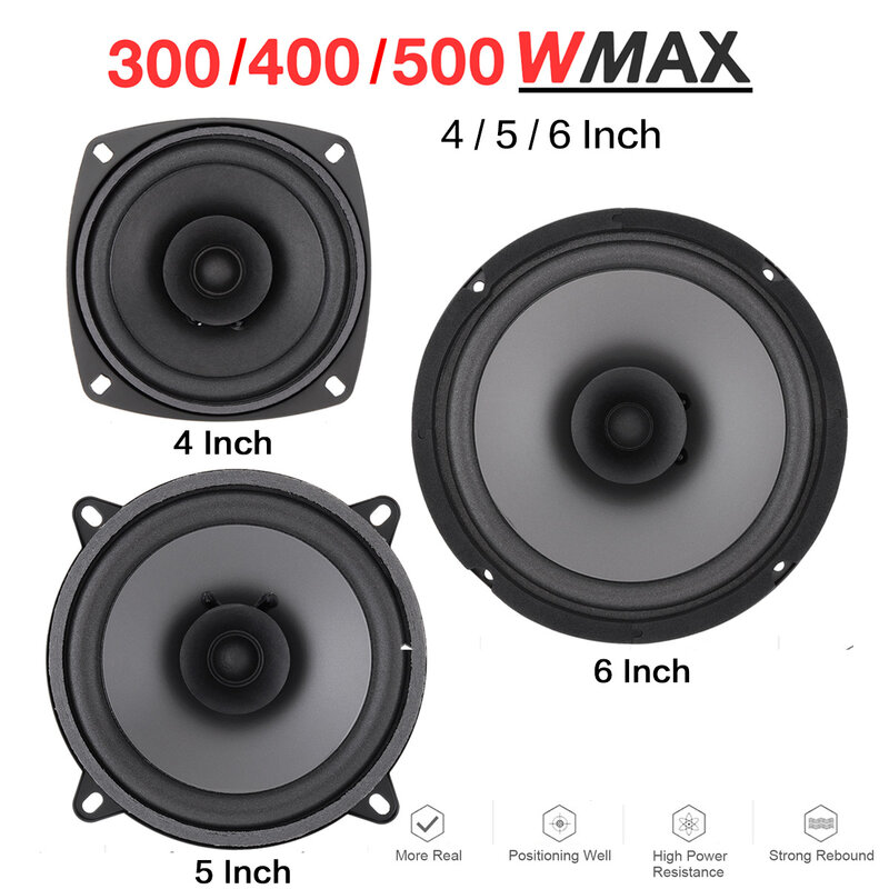 1 Stuk Auto Stereo Speakers 4 5 6 Inch Hifi Coaxiale Automotive Speaker 300W 400W 500W Volledige frequentie Audio Muziek Luidspreker