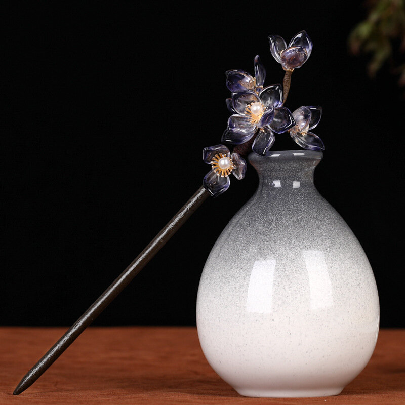 サンダルウッド-木製の花の形をしたヘアクリップ,手作りのオイルクリップ,レトロな中国の漢のヘアアクセサリー,ジュエリー