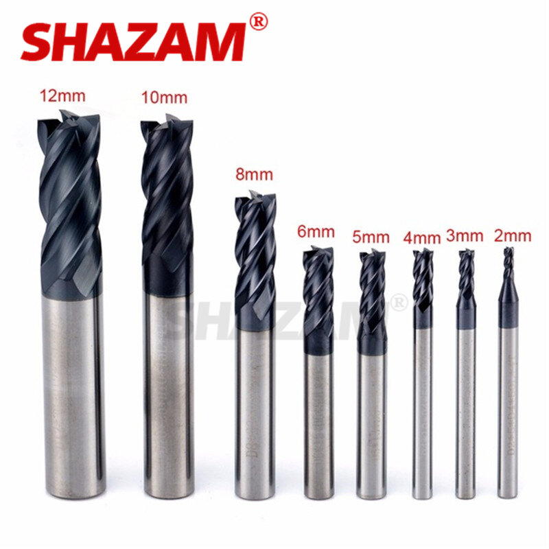합금 텅스텐강 CNC 가공 밀링 커터, SHAZAM 탑 밀링 머신 도구, Hrc50 엔드밀, 1.0mm-12.0mm