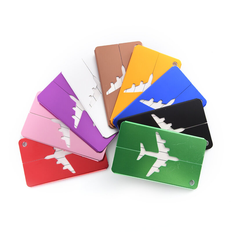Baggage Name Tags Rectangle Aluminium Alloy Luggage Tags 7.5*4.4cm Travel Accessories Suitcase Address Label Holder
