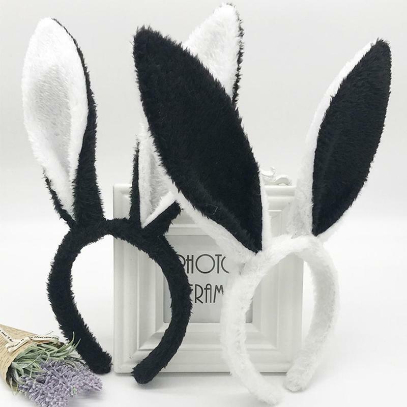 1Pcs Cute Rabbit Ear Plush Hair Band Masquerade Halloween Party Props Cosplay Anime Headwear Cute Fluffy Rabbit Ears Hairbands