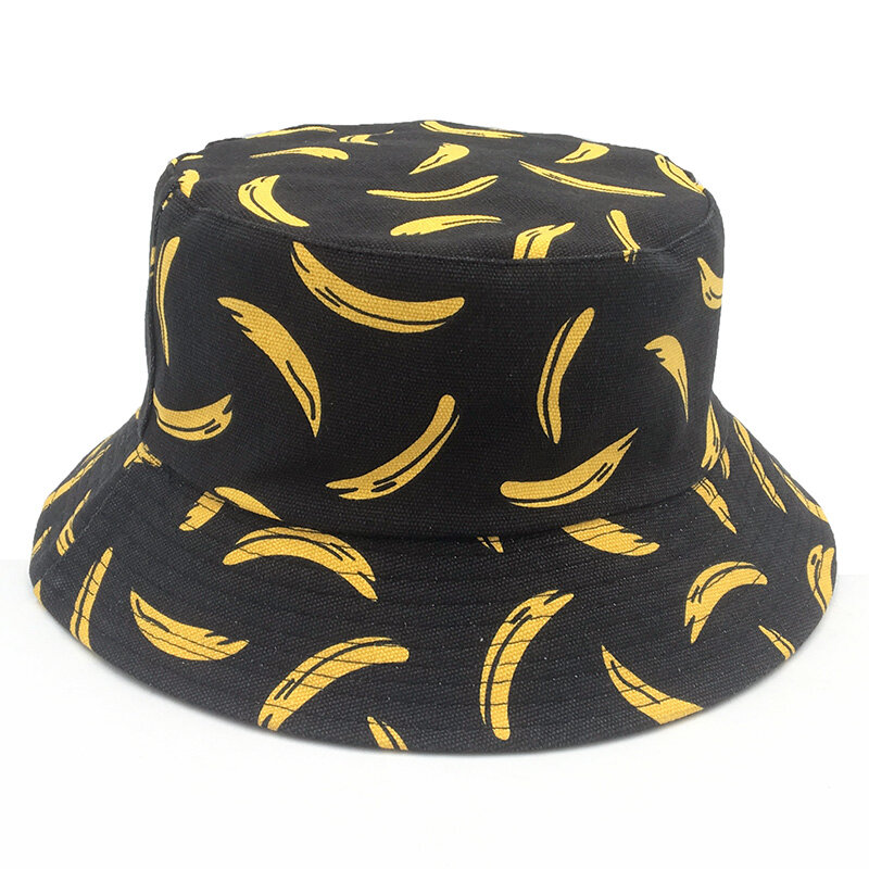 Sombrero de pescador con estampado de plátano para hombre y mujer, gorra de pescador con estampado de plátano, estilo Hip Hop, unisex