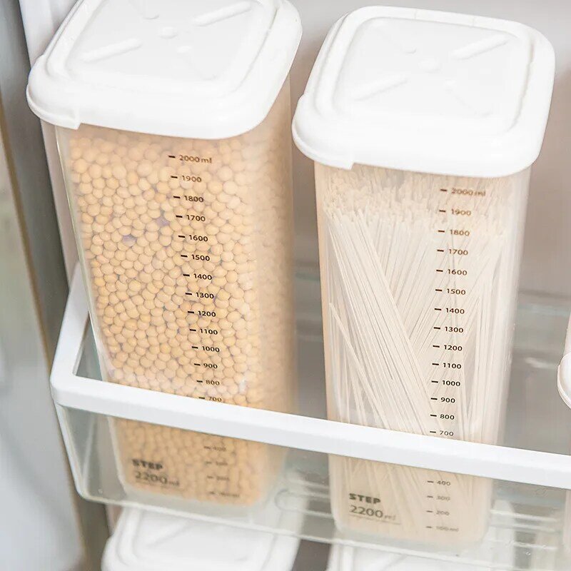 Fixado na parede dividido arroz e dispensador de cereais plástico automático caixa armazenamento 6 à prova de umidade cremalheiras automáticas