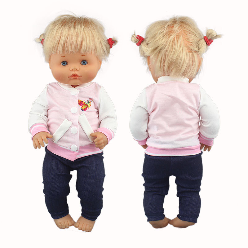 Terno encantador para Nenuco Baby Girl boneca, roupas e acessórios, 42cm, 17 pol