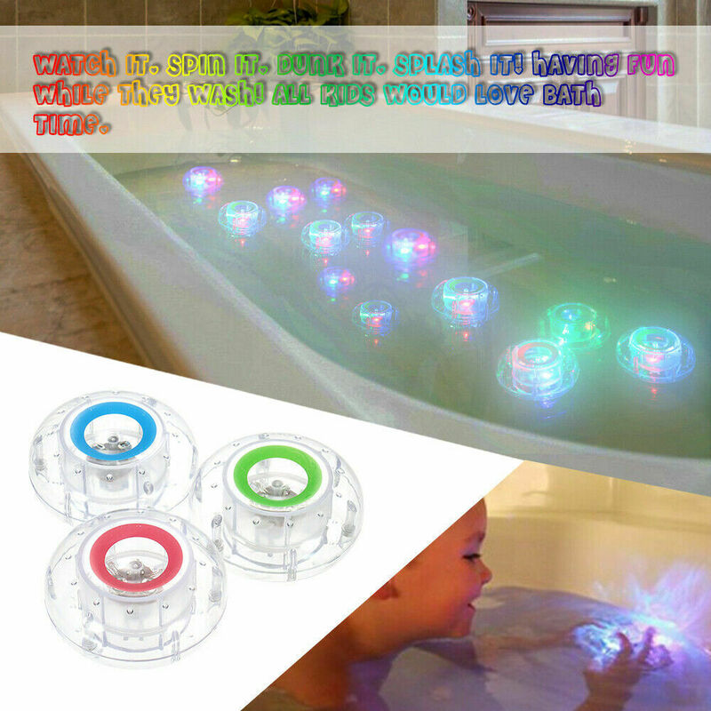 Batteria impermeabile RGB LED luci da bagno lampeggiante vasca da bagno doccia giocattoli divertente doccia festa luce notturna giocattolo galleggiante per bambini